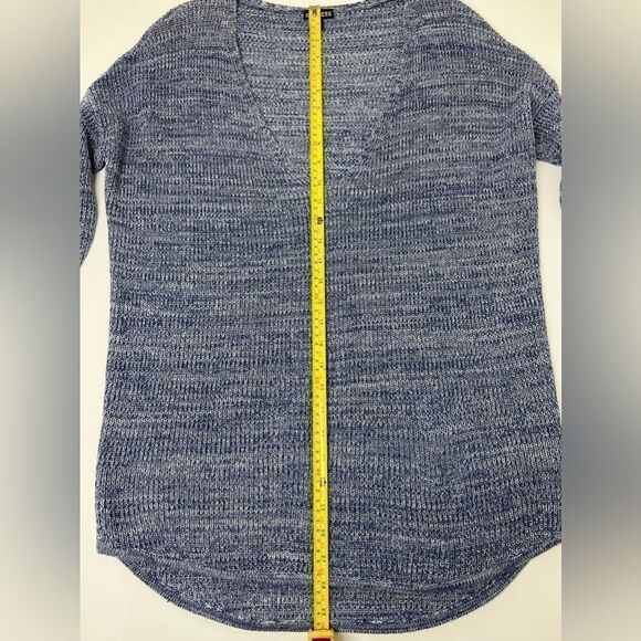 Express Blue Marl V-Neck Sweater Size Small Cotton Oversized - Picture 8 of 14
